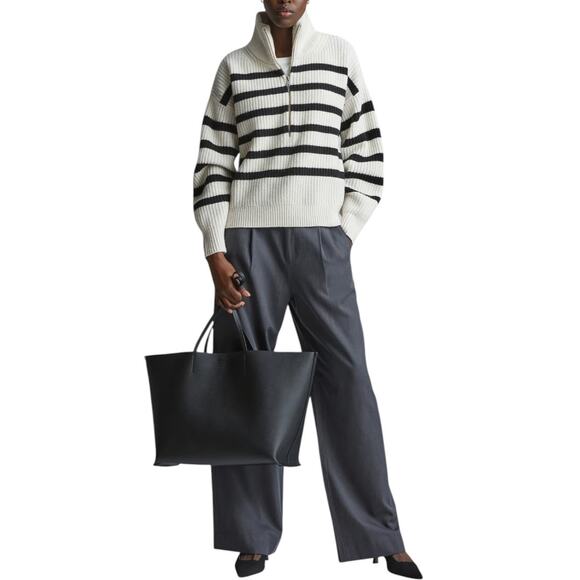 Everlane Black The Luxe 100% Italian Leather Large Tote Made In Italy - Picture 6 of 6